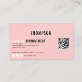 フラミンゴピンクプロフェッショナルメイクアップアーティスト 名刺 (裏面)