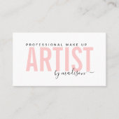 フラミンゴピンクプロフェッショナルメイクアップアーティスト 名刺 (正面)