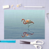 フラミンゴピンク反射ワイルドライフフォト 薄葉紙 (クラフト)