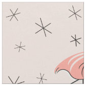 フラミンゴピンク大柄の生地 ファブリック (クローズアップ)