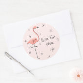 フラミンゴピンク文字シール ラウンドシール (封筒)