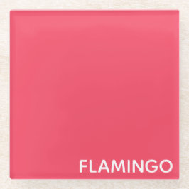 フラミンゴピンク色の名前 ガラスコースター