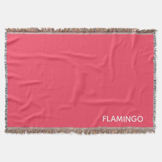 フラミンゴピンク色の名前 スローブランケット (正面)