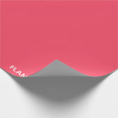 フラミンゴピンク色の名前 ラッピングペーパー (角)