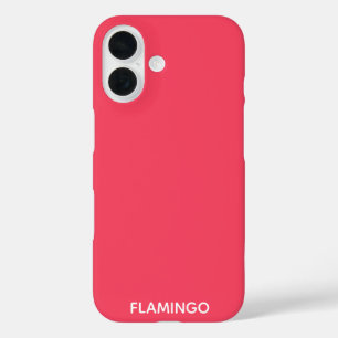 フラミンゴピンク色の名前 iPhone 16ケース