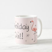 フラミンゴピンク誕生日ガール! コーヒーマグカップ (正面右)