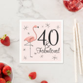 フラミンゴピンク'40と素晴らしい!'紙ナプキン スタンダードカクテルナプキン (インサイチュ)