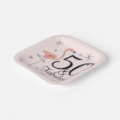 フラミンゴピンク50と素晴らしいスクエア紙プレート ペーパープレート (傾斜あり)