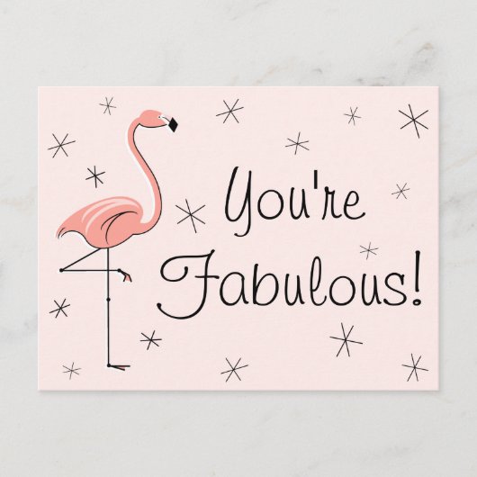 フラミンゴピンク「あなたは素晴らしい!」ポストカード ポストカード (正面)