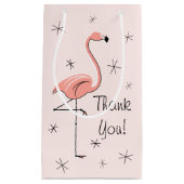 フラミンゴピンク「ありがとう！」抱き枕小 スモールペーパーバッグ (正面)