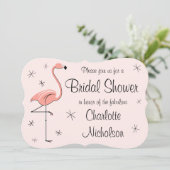 フラミンゴピンク「ブライダルシャワー」ブラケット 招待状 (スタンド正面)