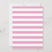 フラミンゴピンク&ホワイトストライプバースデーパーティー 招待状 (裏面)