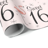 フラミンゴピンク「甘い16」包装紙 ラッピングペーパー (ロールコーナー)