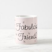 フラミンゴピンク「素敵な友達！」マグカップ コーヒーマグカップ (中央)