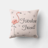 フラミンゴピンク「素敵な友達！」装飾用クッション クッション (裏面)