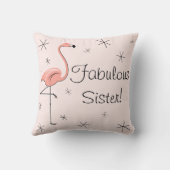 フラミンゴピンク「素敵な妹!」装飾用クッション クッション (裏面)