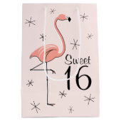 フラミンゴピンク'Sweet 16'抱き枕中 ミディアムペーパーバッグ (裏面)