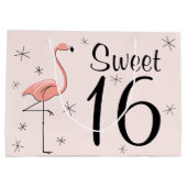 フラミンゴピンク'Sweet 16'抱き枕大 ラージペーパーバッグ (裏面)