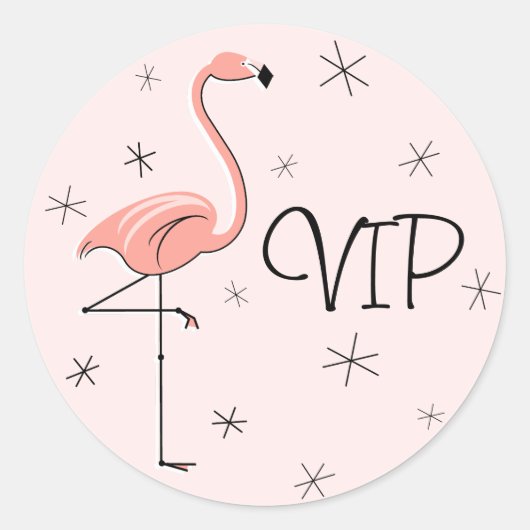 フラミンゴピンクVIPステッカー ラウンドシール (正面)