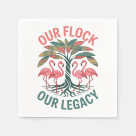 フラミンゴファミリー懇親会私たちの群れ私たちの遺産 スタンダードカクテルナプキン