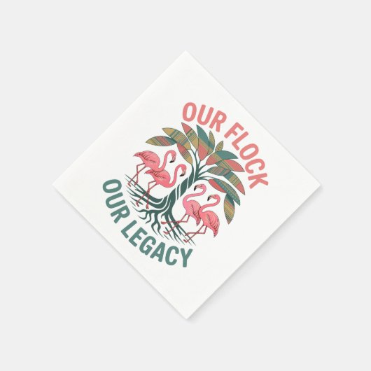 フラミンゴファミリー懇親会私たちの群れ私たちの遺産 スタンダードカクテルナプキン (角)