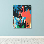 フラミンゴファンキー キャンバスプリント (インサイチュ (ウッドフロア))