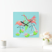 フラミンゴファンダンゴデュオクロックスクエア スクエア壁時計 (ホーム)