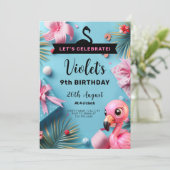 フラミンゴフィエスタトロピカル誕生祝い 招待状 (スタンド正面)