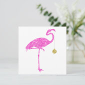 フラミンゴフェイクピンクグリッターフラミンゴスクリスマス シーズンカード (スタンド正面)