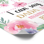 フラミンゴフラワーズサマールアウ（ハワイ式宴会）誕生日標識 ポスター (角)