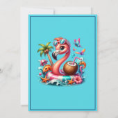 フラミンゴフローティンプール誕生日パーティー 招待状 (裏面)