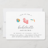 フラミンゴフロートプールパーティーバチェロレッテ週末 招待状 (正面)