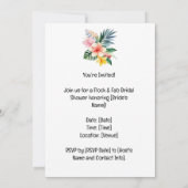 フラミンゴブライダルシャワープールパーティー 招待状 (裏面)