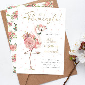 フラミンゴブライダルシャワー、フローラピンクフラミンゴ 招待状