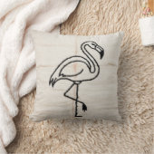 フラミンゴブラック&ホワイトキリム枕 クッション (ブランケット)
