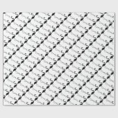 フラミンゴブラック&ホワイトラッピング紙 ラッピングペーパー (フラット)