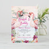 フラミンゴブルンブーブリーダルシャワー招待 招待状 (スタンド正面)