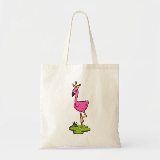 フラミンゴプリンセスと王冠 トートバッグ (正面)