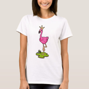 フラミンゴプリンセスと王冠 Tシャツ