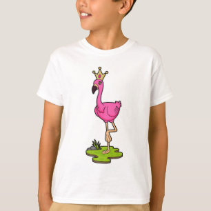 フラミンゴプリンセスと王冠 Tシャツ