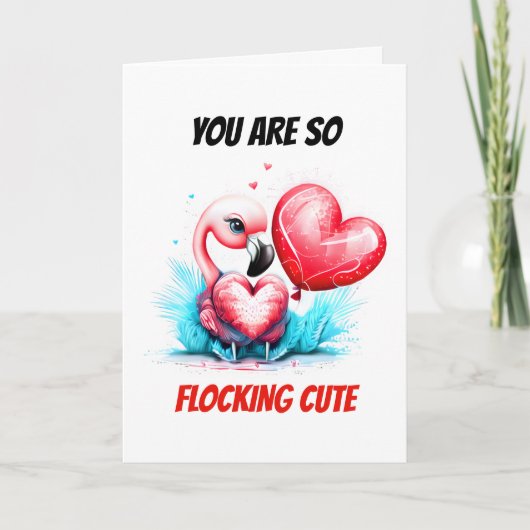 フラミンゴプンス |ベビー鳥かわいいプリンが集まる シーズンカード (正面)