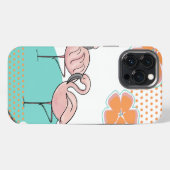 フラミンゴプールサイド iPhoneケース (裏面横)