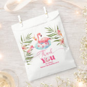 フラミンゴプールパーティーピンクガール誕生日 フェイバーバッグ (クリップ留めされた状態)