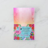 フラミンゴプールパーティーピンクハッピーバースデー カード (内部)