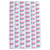 フラミンゴプールパーティーピンクフラミンゴスパーティーバッグ ミディアムペーパーバッグ (正面)