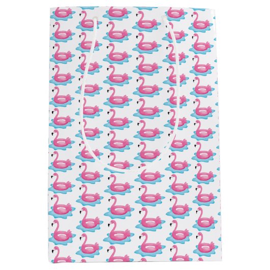 フラミンゴプールパーティーピンクフラミンゴスパーティーバッグ ミディアムペーパーバッグ (正面)