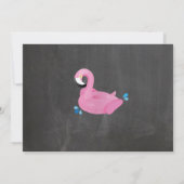 フラミンゴプールパーティー誕生日ビーチフロートフォト 招待状 (裏面)