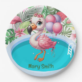 フラミンゴプールパーティー! ペーパープレート