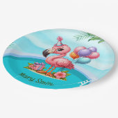 フラミンゴプールパーティー! ペーパープレート (アングル)