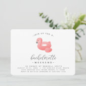 フラミンゴプールフロートミニマルバチェロレッテ週末 招待状 (スタンド正面)